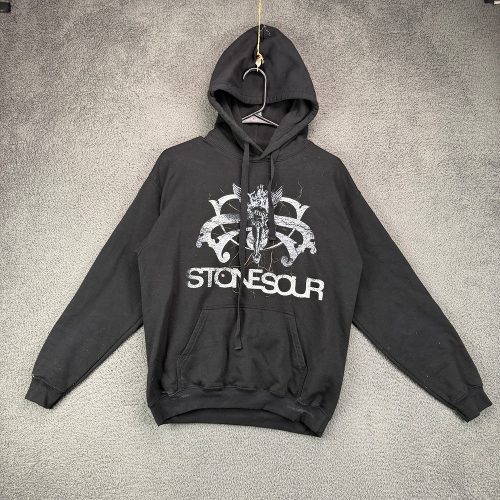Stone Sour Mens Black Graphic Pullover Hoodie Band Merch Small 11412